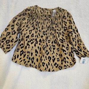 Carter's Black and Tan Animal Print Kids Blouse